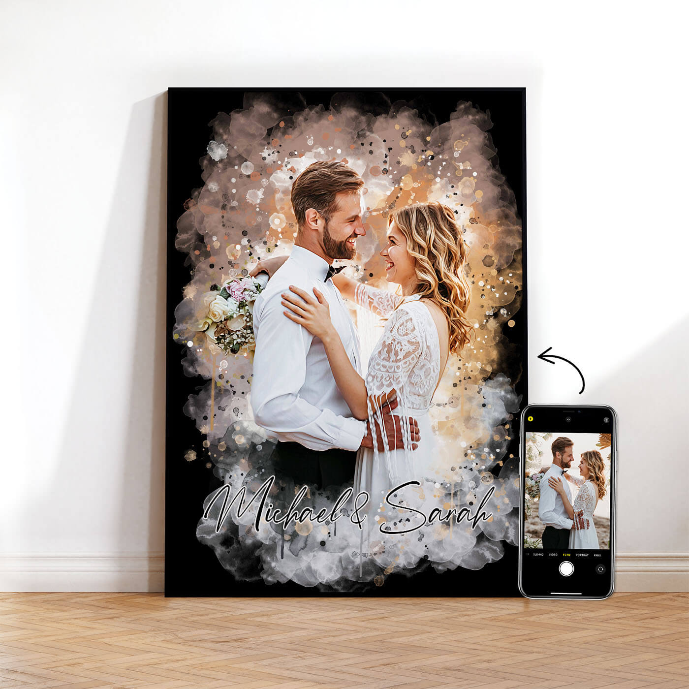 Hochzeitsportrait Poster personalisiert