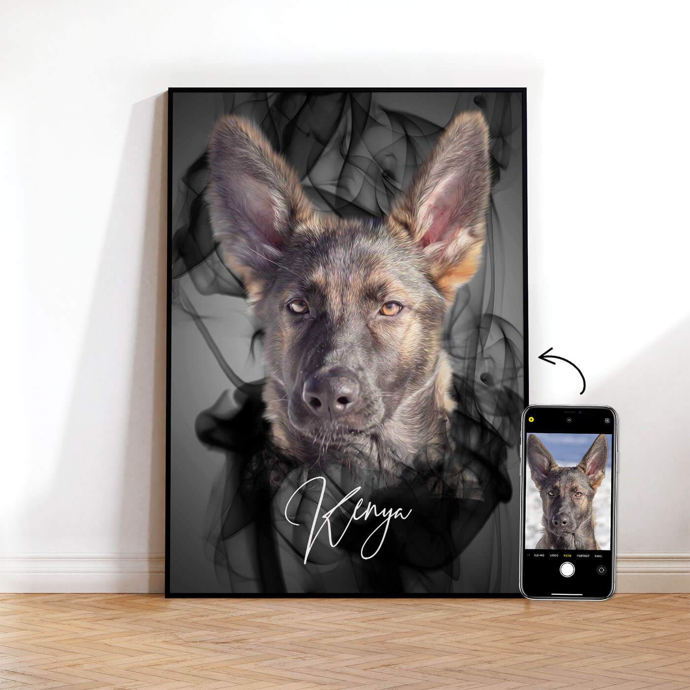 Hundeportrait Tierportrait nach Fotovorlage