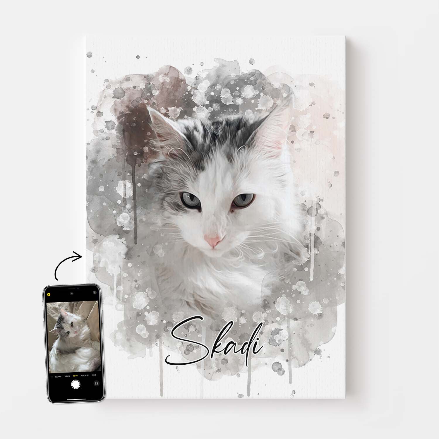 Portrait von Katze auf Leinwand