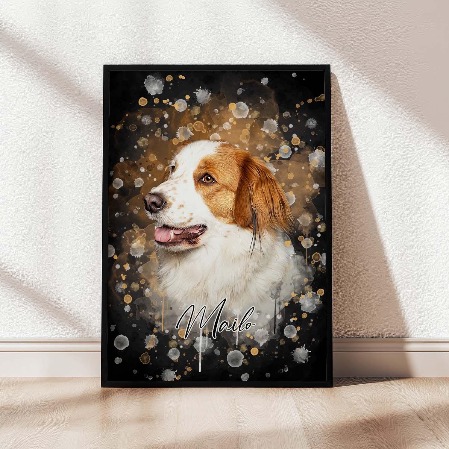 Wasserfarben Tierportrait personalisiert Poster